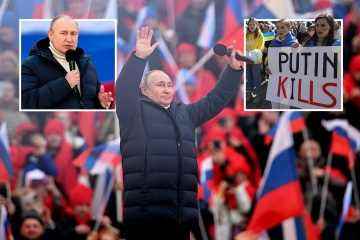 Momento en que Putin interrumpe misteriosamente su discurso durante mitin en Rusia