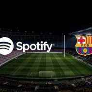 Logotipos de Spotify y FC Barcelona.