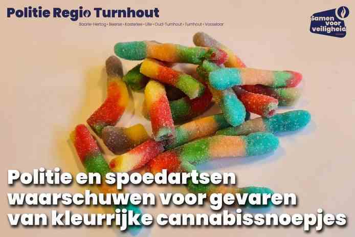 Una advertencia reciente de la Región Policial de Turnhout por dulces de cannabis.