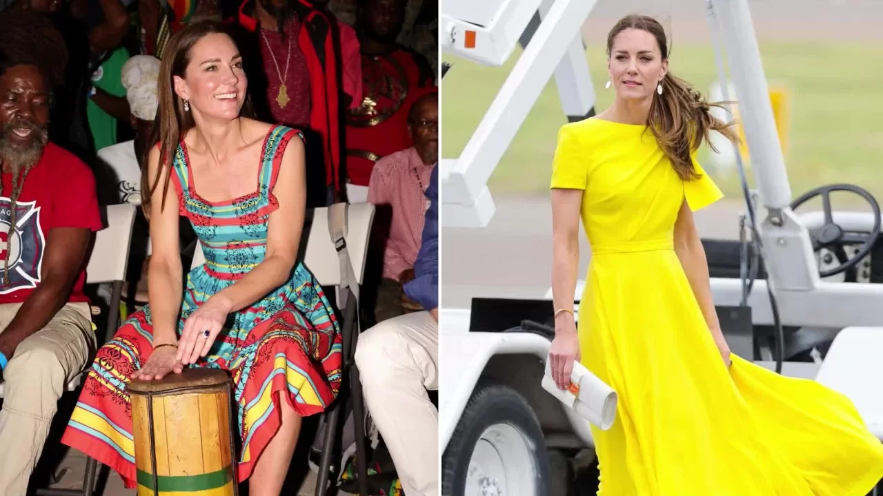 Kate Middleton con extravagantes atuendos para Jamaica.  Pero no todos están felices de verla.