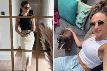 Michelle Keegan muestra abdominales mientras posa para una selfie con un atuendo elegante