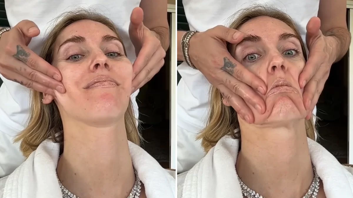 Chiara Ferragni sin maquillaje: el masaje facial es autocrítico