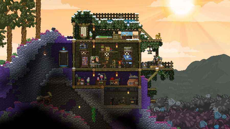 Minecraft, Starbound gibi en iyi oyunlardan birinde evde hazırlanmış bir oyuncu