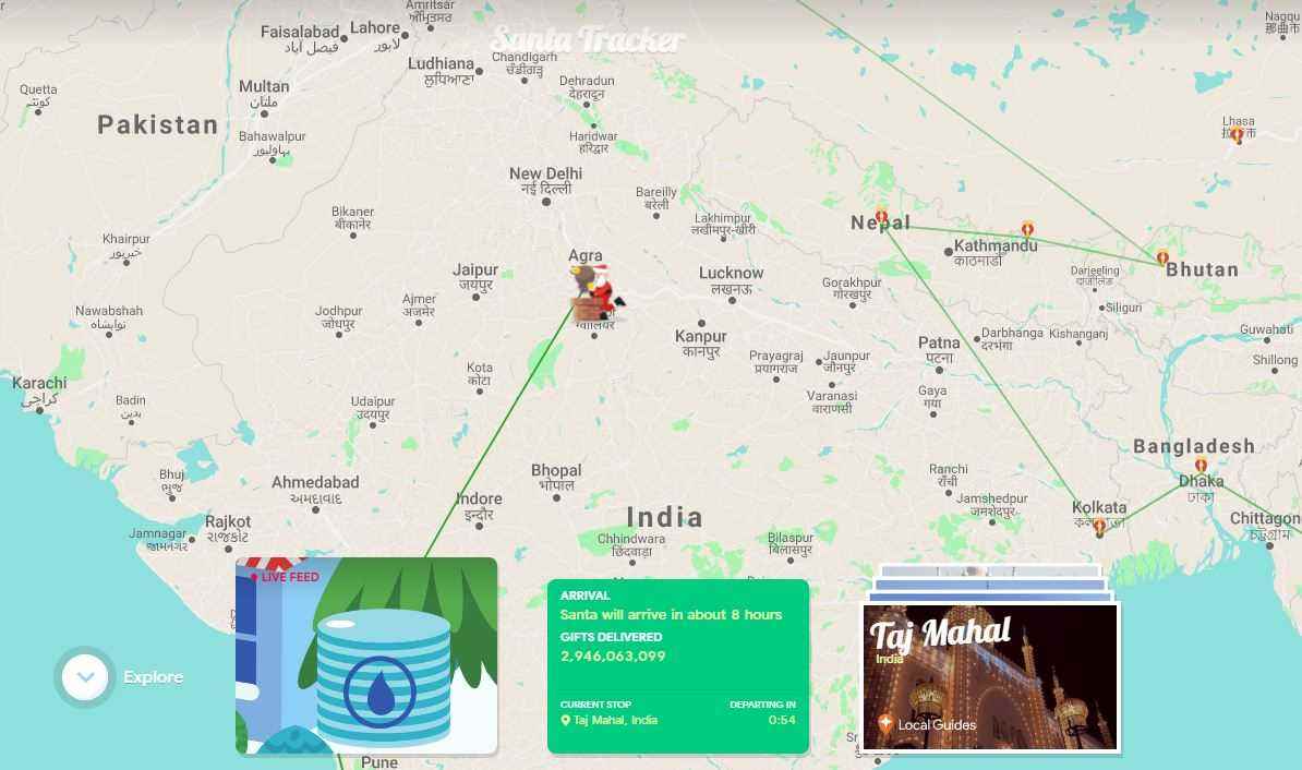 Google Santa Tracker Hindistan