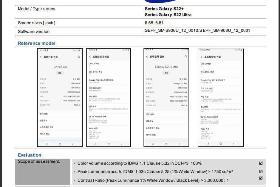 Samsung Galaxy S22 Ultra ve S22+ ekran testi sonuçları sızdırıldı