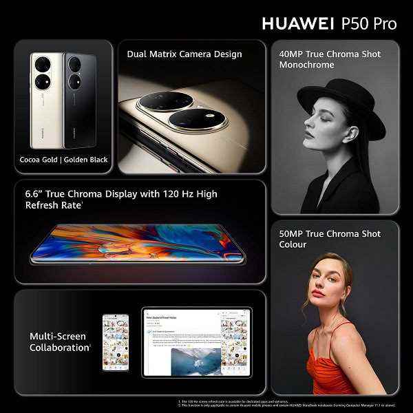 Huawei P50 Pro ve P50 Pocket, Çin dışında piyasaya sürüldü.  Ön sipariş bonusu - Huawei Watch GT2 veya Huawei Watch 3 akıllı saat