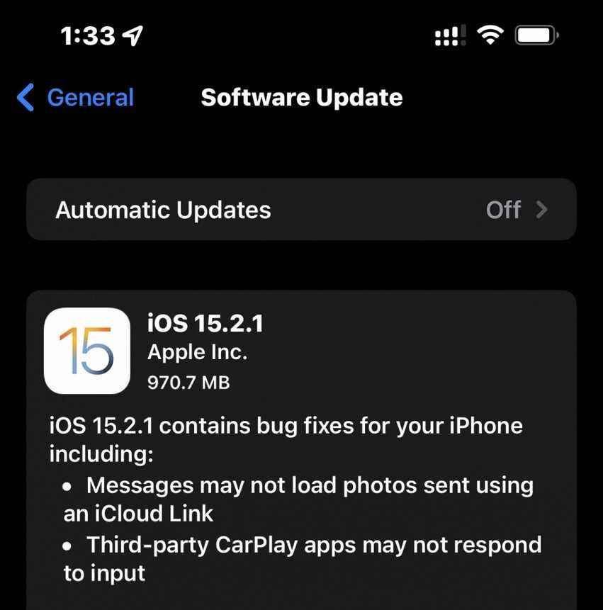 Apple bugün iOS 15.2.1 ve iPadOS 15.2.1'i piyasaya sürdü - Apple, iOS ve iPad 15.3'ün ikinci beta sürümüyle birlikte küçük iOS, iPadOS güncellemeleri yayınladı