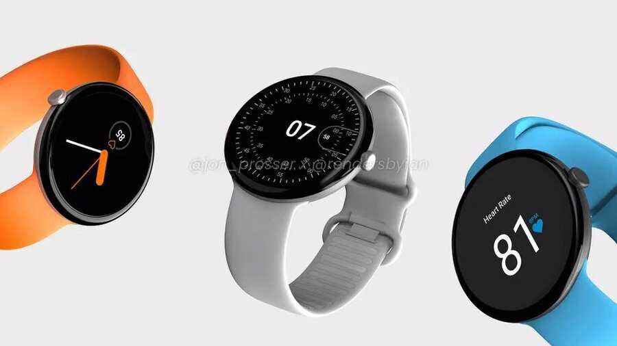 Google Pixel Watch'ın Render'ları - Tipster, Google Pixel Watch'ın resmi hale geldiği tarih olduğunu söylediğini ortaya koyuyor