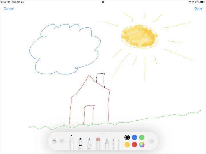 iPad'de bitmiş çizim.