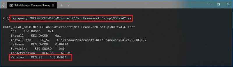 .NET Framework sürüm 4'ün kurulu olup olmadığını kontrol edin