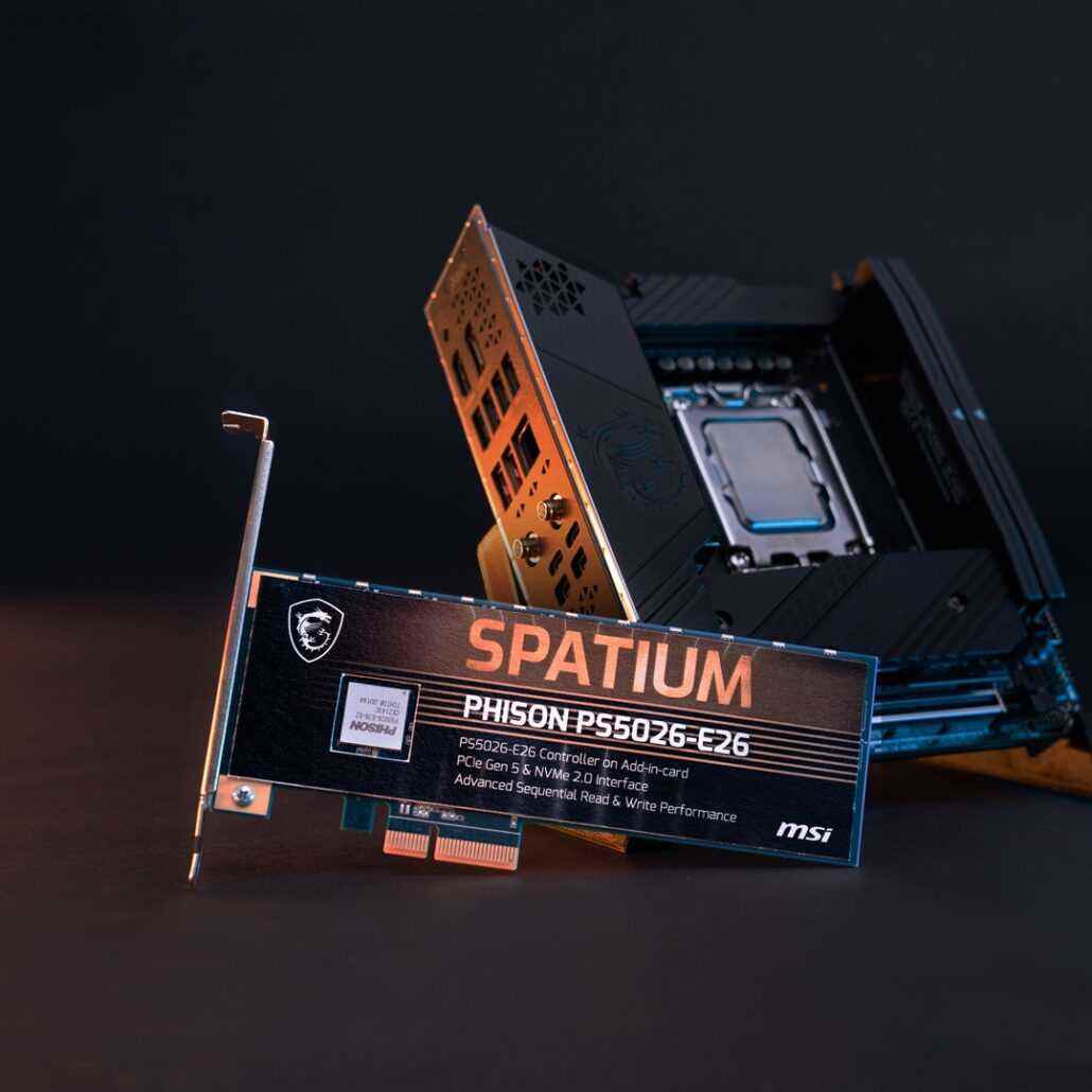 MSI, Phison'un PS5026-E26 Denetleyiciye Dayalı İlk Tasarımı olan Yeni Nesil Spatium PCIe Gen 5 SSD'sini Gösterir