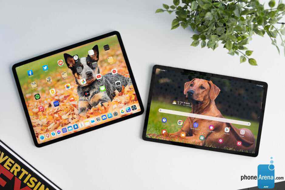 iPad Pro 12,9 inç (solda), Galaxy Tab S7 (sağda) - Duyun!  Mükemmel tabletiniz nasıl?