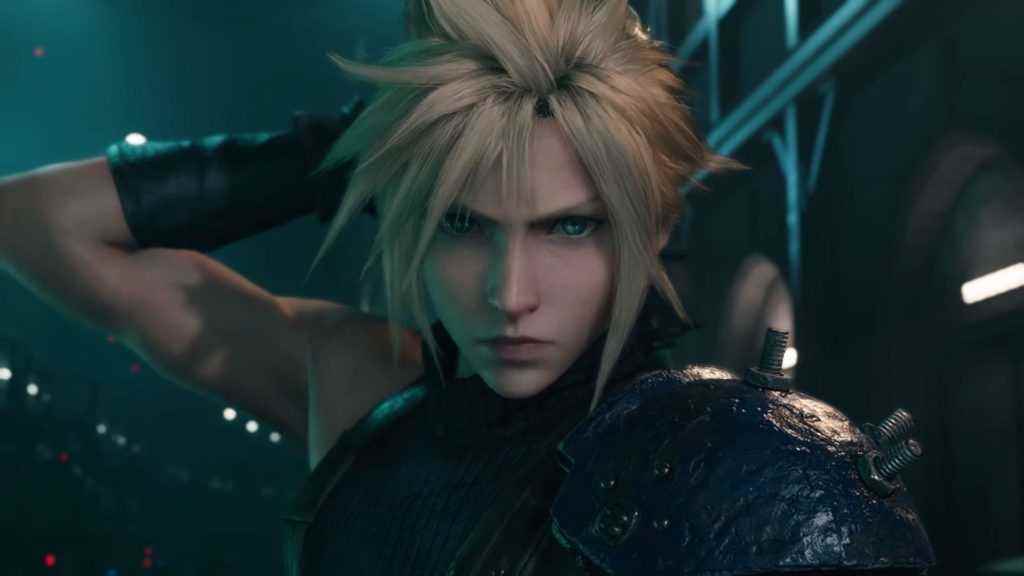 Final Fantasy 7 Remake Bölüm 1 Bulut kılıcını çekmek üzere.