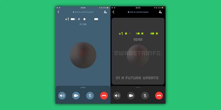 İOS için WhatsApp, çalışmalarda yeniden tasarlanmış bir sesli arama kullanıcı arayüzüne sahip