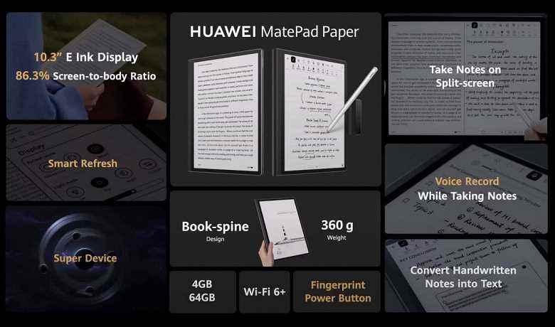 Büyük E Ink ekranı, ekran kalemi, HarmonyOS ve dört haftaya kadar özerklik.  Huawei MatePad Kağıdı tanıtıldı