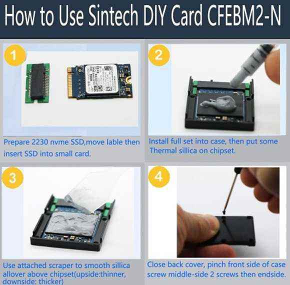 Sintech CFEBM2-N adaptörü, SSD'nizi bir CFexpress Type B hafıza kartına dönüştürmenize olanak tanır