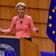 Ursula von der Leyen'in Avrupa Parlamentosu'ndaki ön izlemesi.