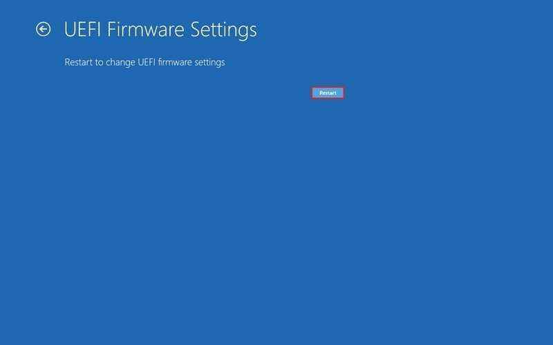 BIOS/UEFI'ye girmek için Windows 10 yeniden başlatma