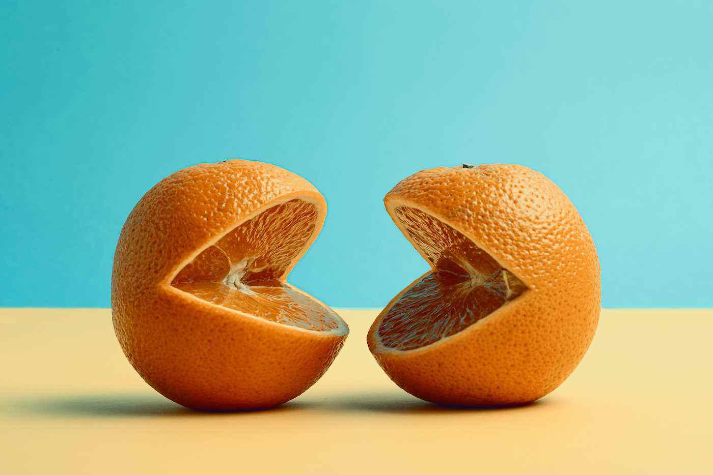 İki portakal arasındaki tartışma kavramı. Stüdyo vurdu