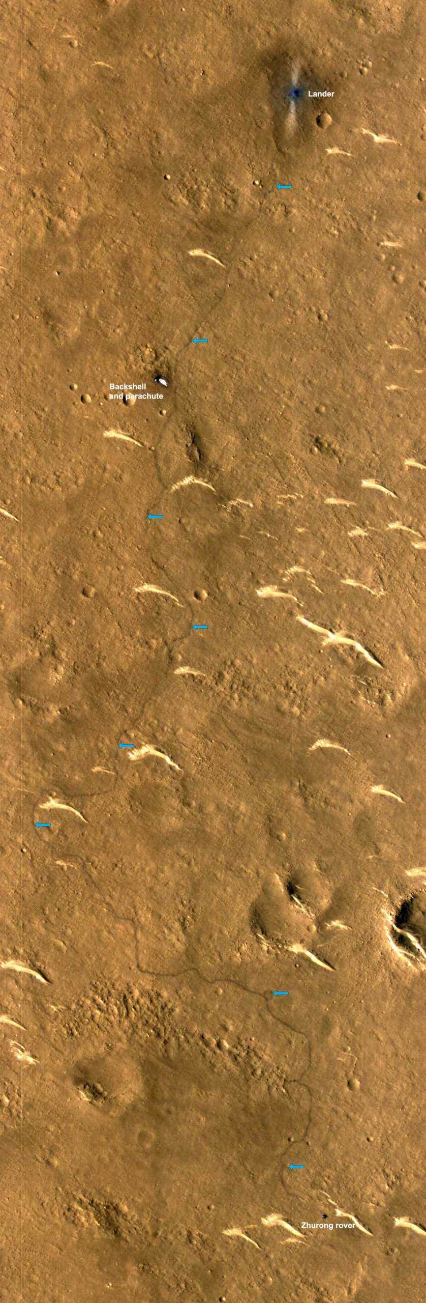 HiRISE Zhurong Rover Parçaları