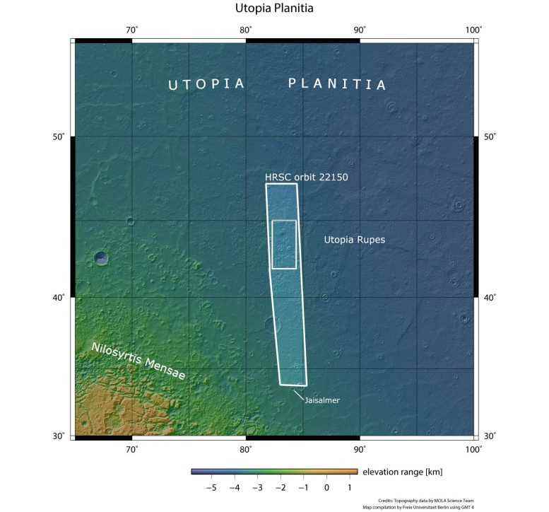Utopia Planitia Mars Haritası