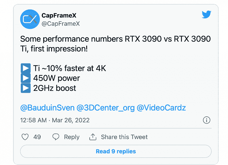 GeForce RTX 3090 Ti, GeForce RTX 3090'dan 500 $ daha pahalı ve sadece %5-10 daha hızlı
