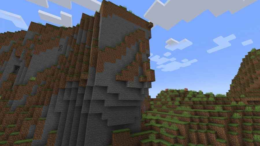 Birçok Minecraft biyomundan birinde bulunan çok yüksek bir dağ