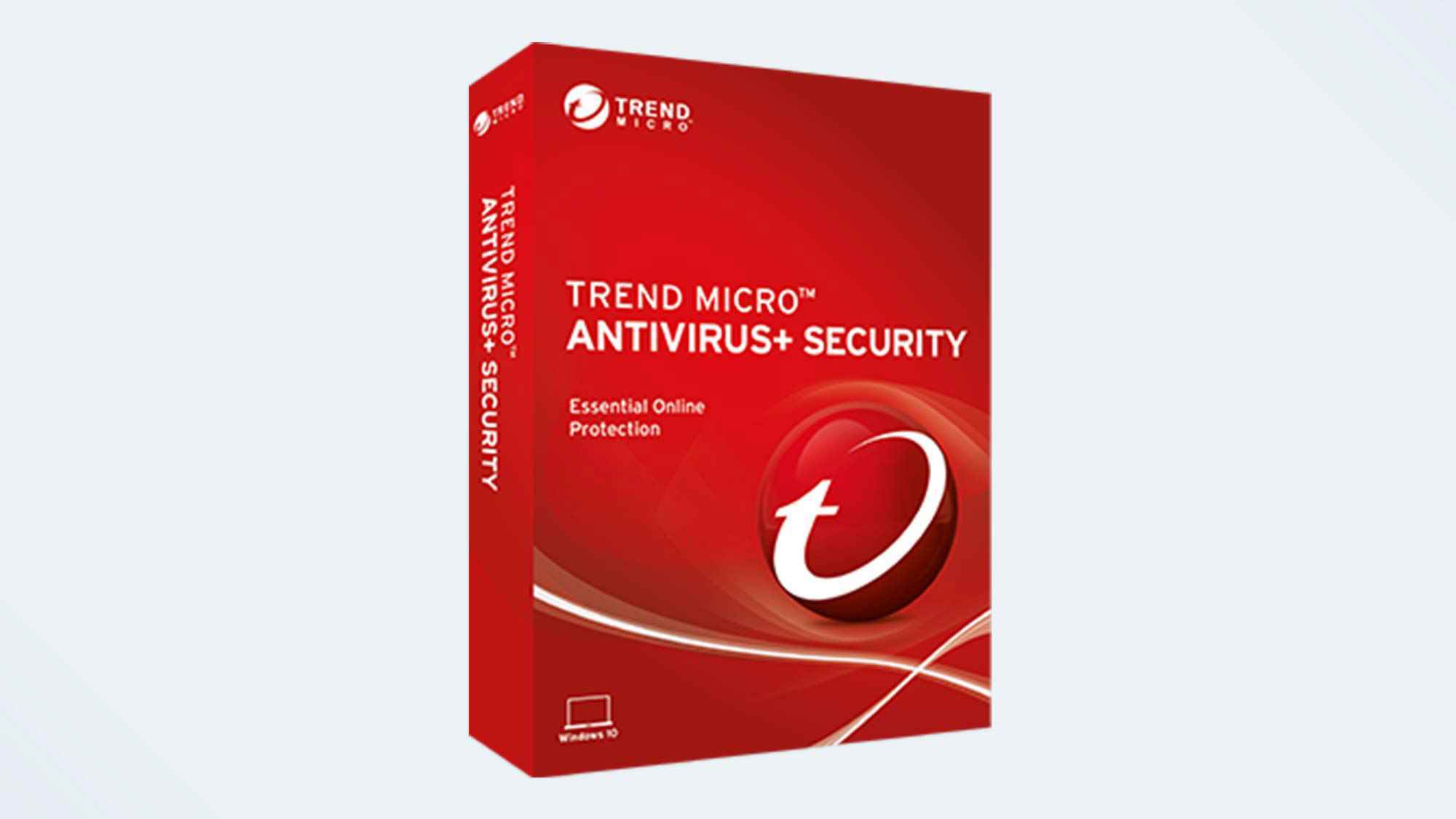 Trend Micro Antivirus+ Security için kutu resmi, 2021 baskısı.