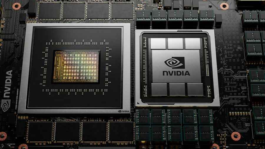 RTX 4070: Merkezde çip ve logolu Nvidia GPU ve PCB