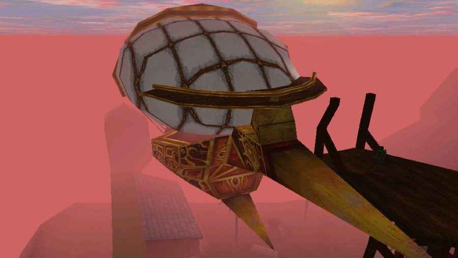 Unutulmuş Elder Scrolls oyunları: Redguard'da kırmızı ufuklu gemi görüntüsü 