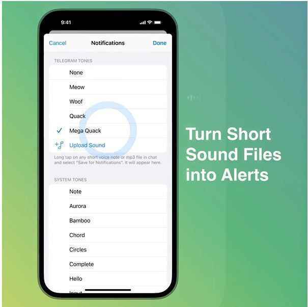 Yeni Telegram güncellemesiyle kendi bildirim seslerinizi seçin, sohbetleri 30 dakika (veya 2 ay) boyunca sessize alın