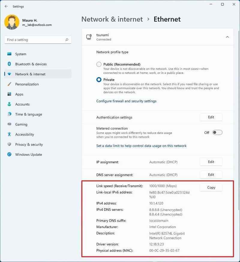 Ethernet bağlantı yapılandırması