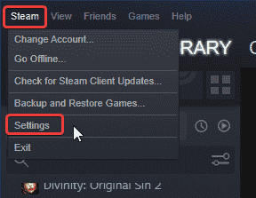 Buna tıklayarak Steam'deki çeşitli Ayarlara erişebilirsiniz. 