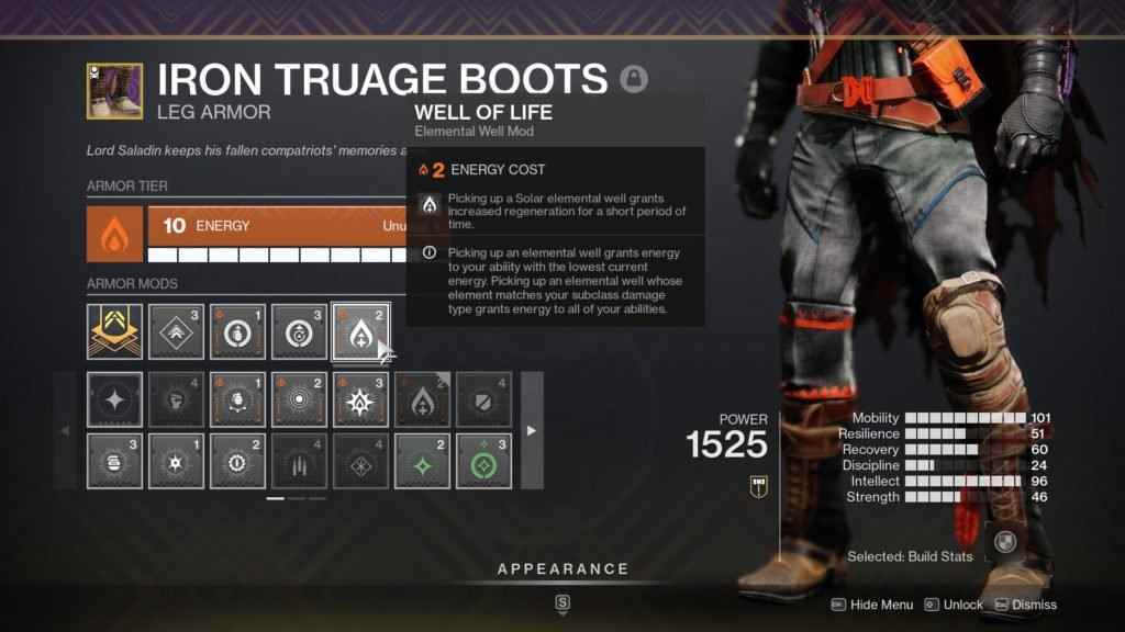 Destiny 2 Boots Modu Well of Life