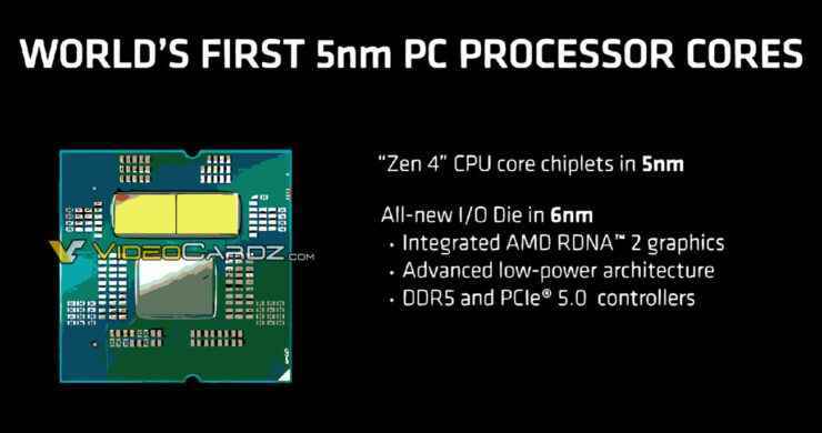 Yepyeni Zen 4 çekirdek mimarisine sahip AMD Ryzen 7000 Masaüstü CPU'ları bu sonbaharda AM5 platformunda piyasaya sürülecek.  (Resim Kredisi: Videocardz)