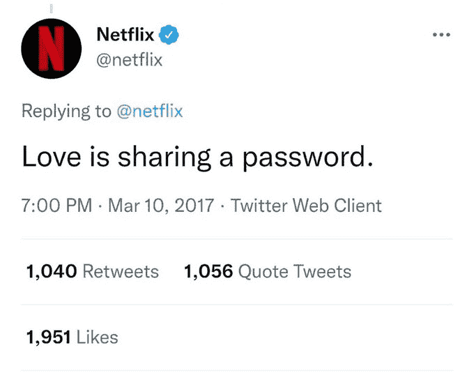 Netflix'in parola paylaşımıyla ilgili ünlü ve silinmiş tweet'i