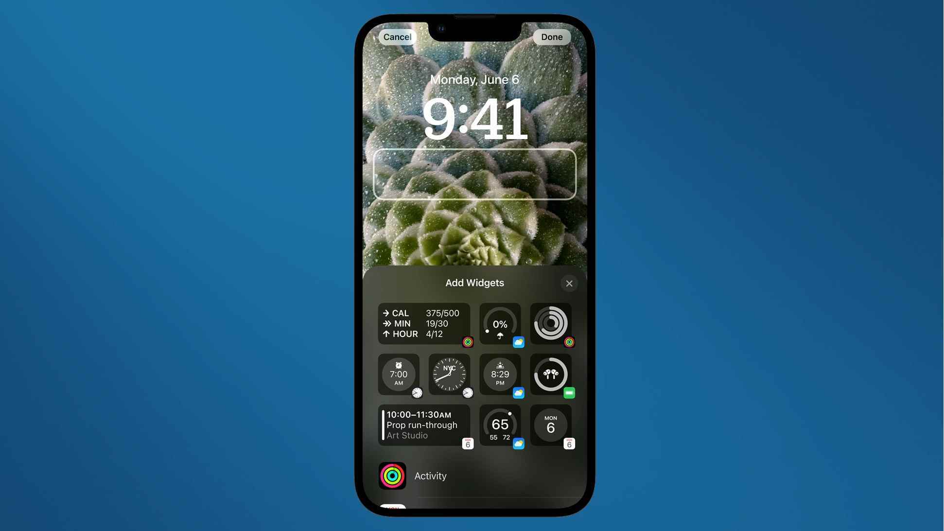 iOS 16 kilit ekranı widget'ları