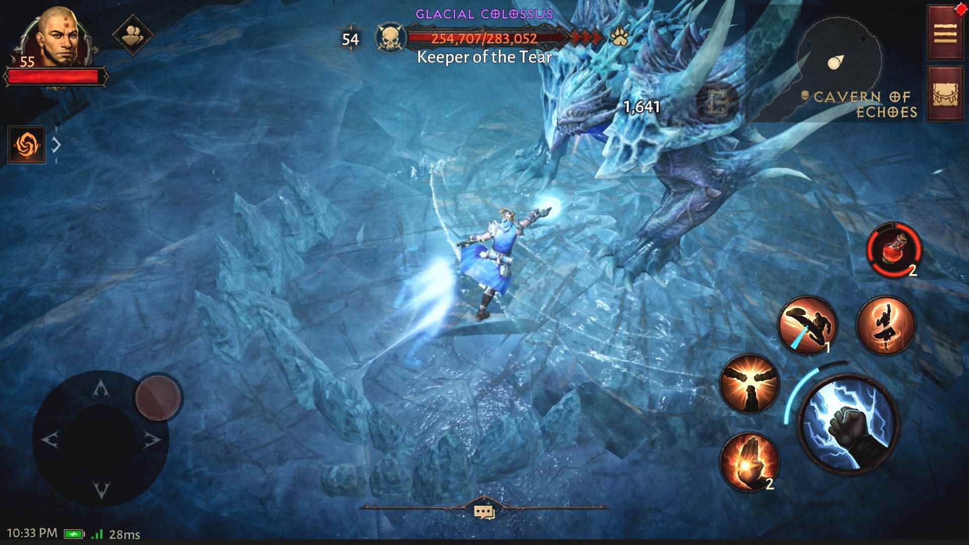 En iyi Diablo Immortal eşyaları: buz üzerinde dururken bir buz ejderhasını yumruklayan bir keşiş.