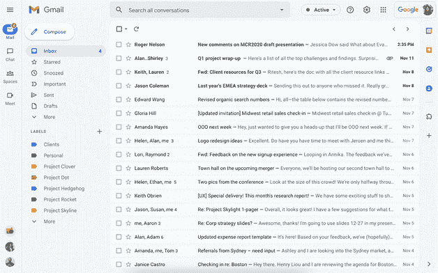 Gmail, 2022 itibariyle yeni tasarımında