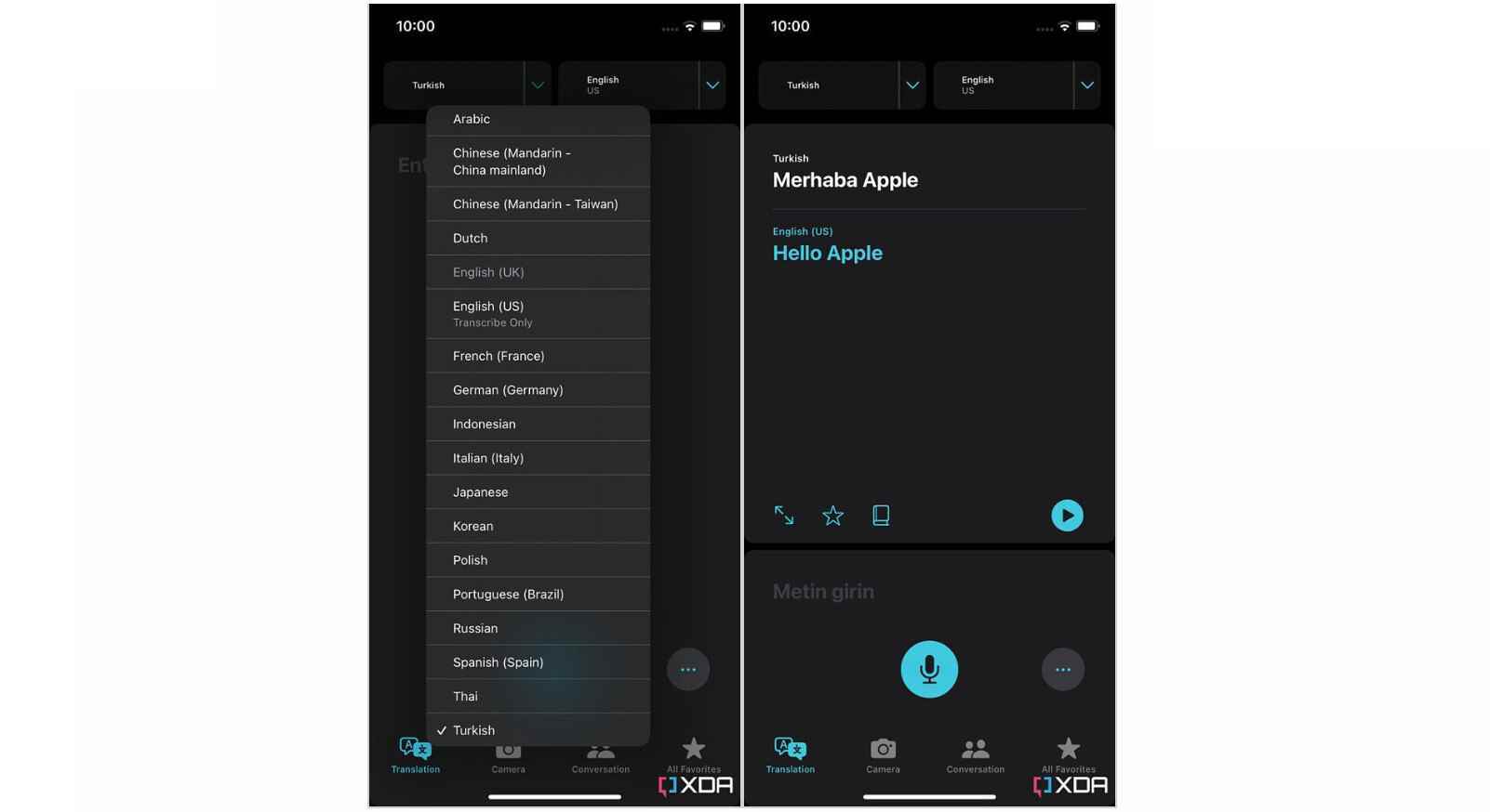 Resim kredisi - XDA Geliştiricileri - Apple Translate, iOS 16 beta kullanıcıları için beş yeni dil ekliyor