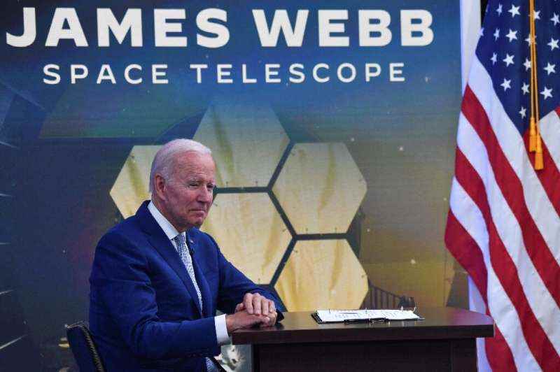 Le président amerikan Joe Biden lors de la yayın de la prömiyer görüntü du télescope uzamsal James Webb, le 11 juillet 2022