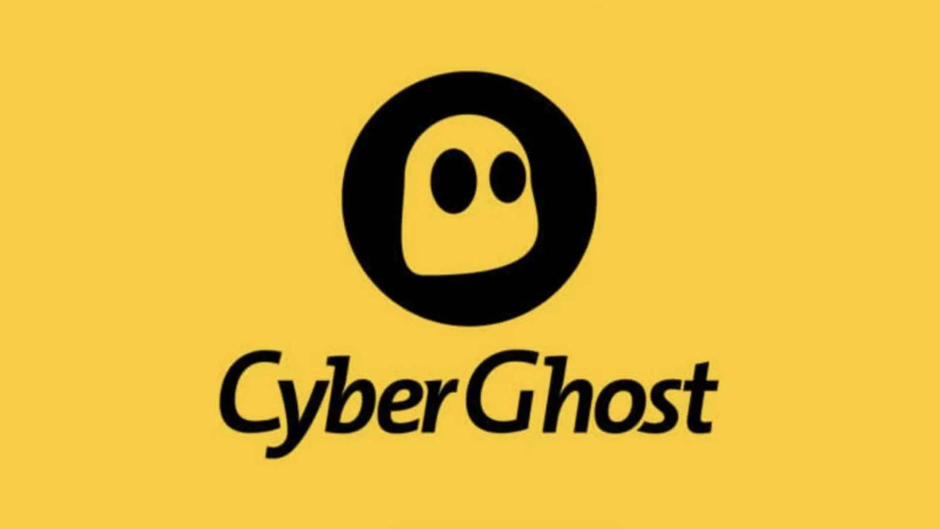 En İyi Mac VPN - CyberGhost.  İşletmenin ürkütücü logosu sarı bir arka planda görülüyor.