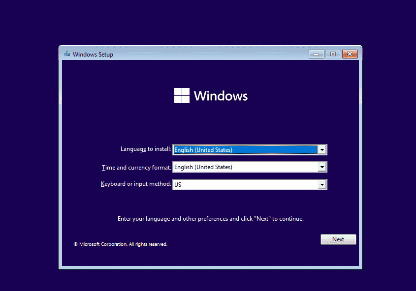 Windows 11 yükleyici