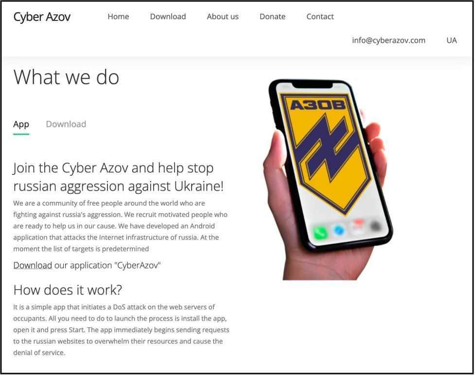 Sahte Ukraynalı DDoS sitesi
