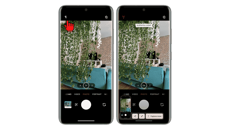Nothing Phone'daki kamera yazılımının ekran görüntüleri (1)
