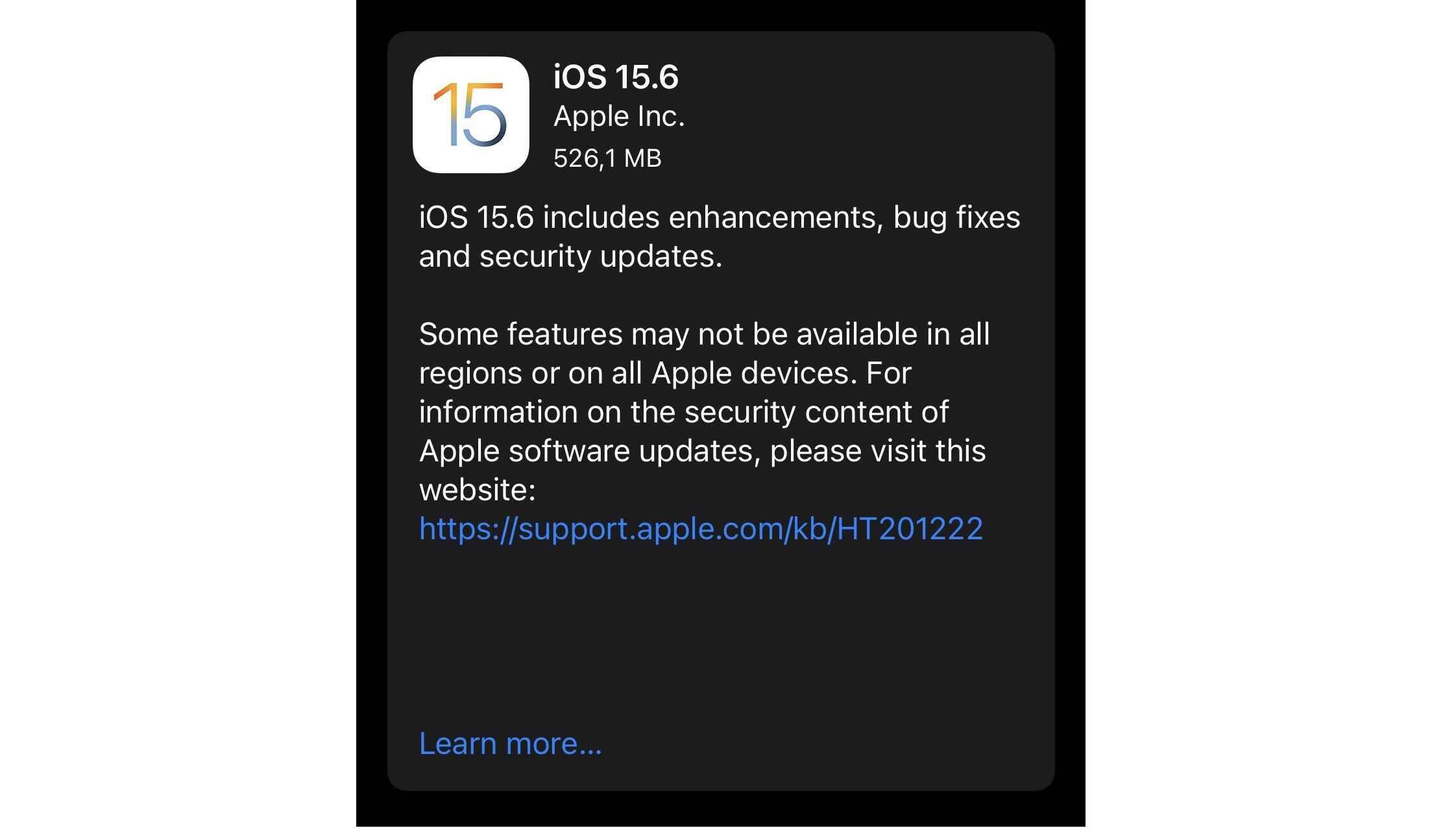 Apple, muhtemelen iOS ve iPadOS 16'dan önceki son sürümler olan iOS 15.6 ve iPadOS 15.6'yı yayınladı