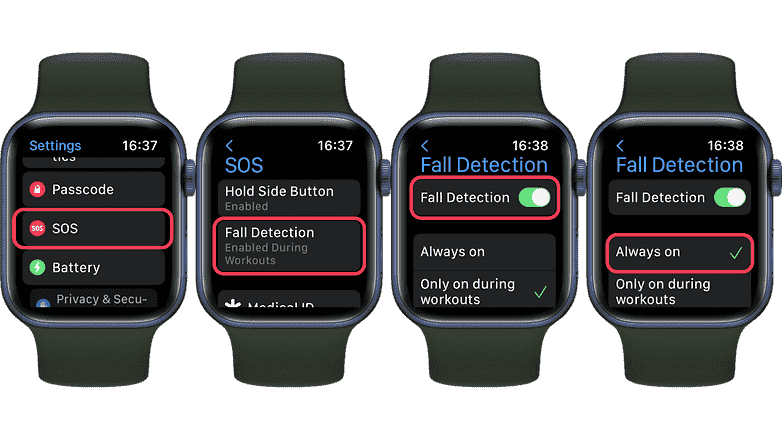 Apple Watch düşme algılamayı etkinleştirin - ekran görüntüleri