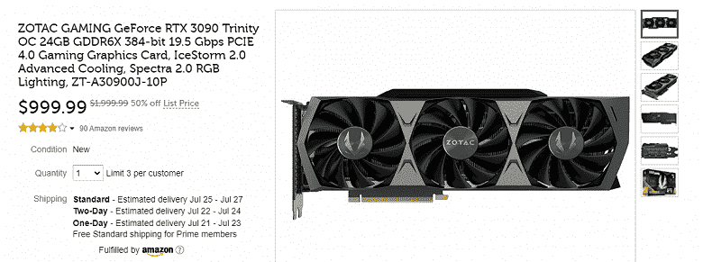 GeForce RTX 3080 Ti, ABD'de 900 dolara satılıyor