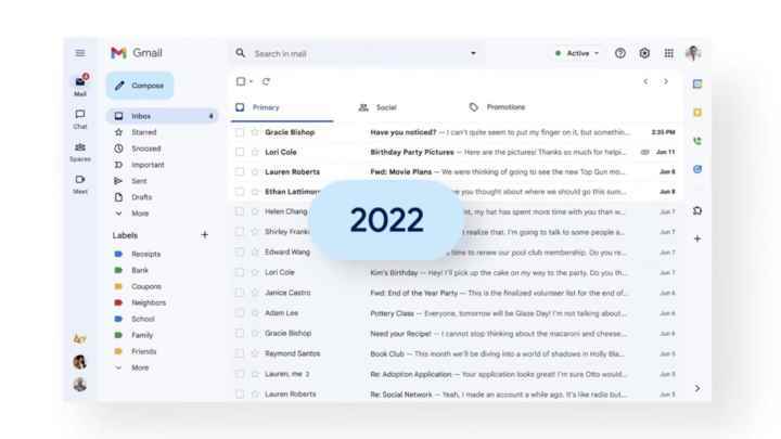 Gmail'in yeni birleşik tasarımı artık herkesin kullanımına sunuluyor