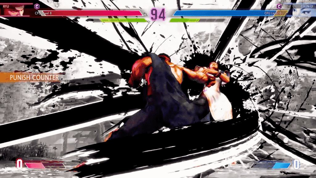 Ryu, Chun Li'ye bir Punish Counter gerçekleştiriyor